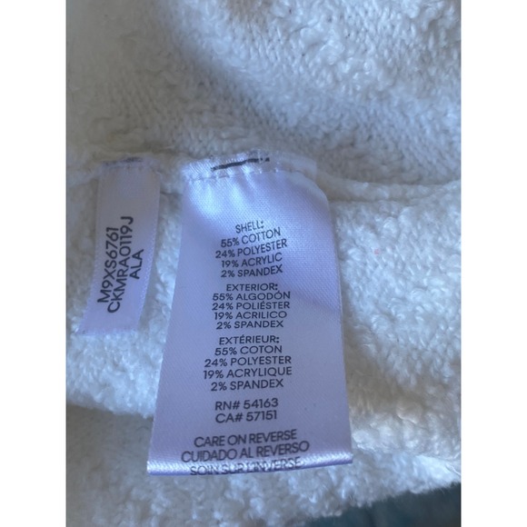 Calvin Klein Cream White Cowl Neck Textured Sweater Large - Picture 4 of 4